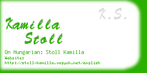 kamilla stoll business card